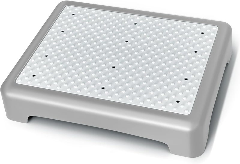 GWNF3.35'' Short Step Stool – 600lb Capacity Ultra-Sturdy Structure & Lightweight Step Stools for Seniors, Kids & Adults | Non-Slip Wide Platform | Mobility Step Stool for Indoor & Outdoor（Grey-White） - Image 1